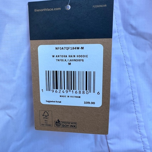 The North Face Women's Antora Windproof / Waterproof Rain Hoodie Black/Lavender - Picture 2 of 6